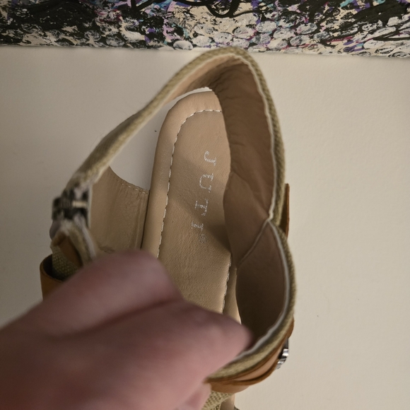 JUTI Tan Brown Sandals Ankle Shoes with Side Zipper Festival Fun Summer Size 7.5 - Picture 8 of 15